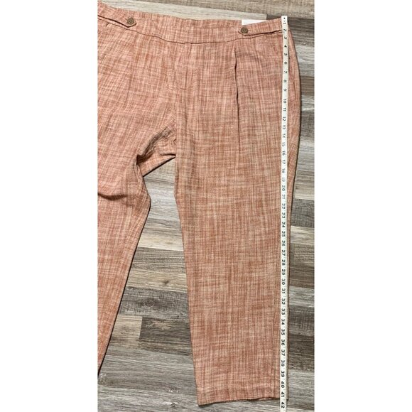 Cj Banks Womens Relaxed Fit High-Rise Trousers Rusty Plaid Pleated Size 24W NEW - Picture 13 of 16